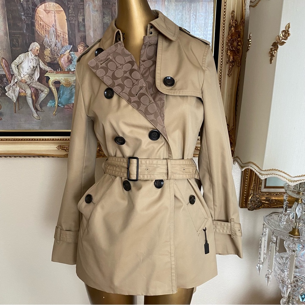 Coach Signature Lapel Short Trench Coat